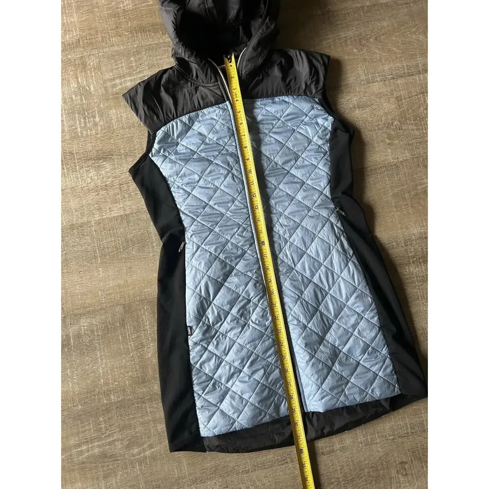 Swix Mayen Insulated Ski Vest Women’s S Blue Black Hooded Winter Gorpcore Long - Picture 9 of 14